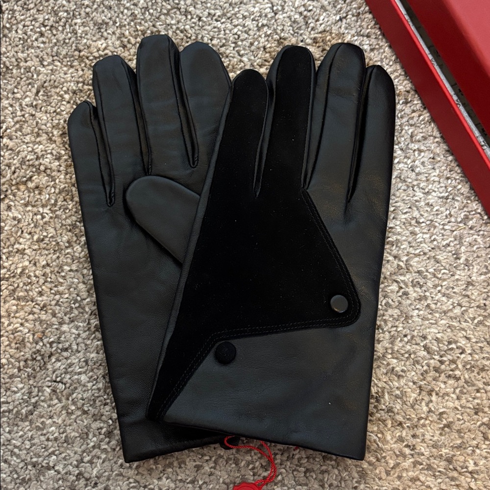 NWT Black Leather Men's Gloves NIB